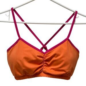 Handful Orange Versatile Adjustable Straps Workout SportsBra Removable Padding-L